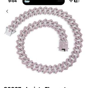 Invicta Pink and Silver Drip Chain Necklace